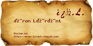 Áron Lóránt névjegykártya