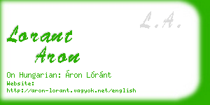lorant aron business card